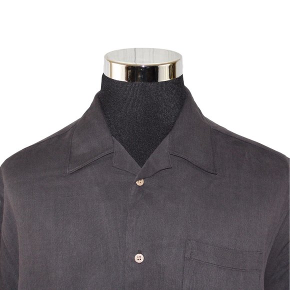 Cubavera Large Black Embroidered Dr Pepper Short Sleeve Bowling Camp Cigar Shirt - Picture 4 of 10